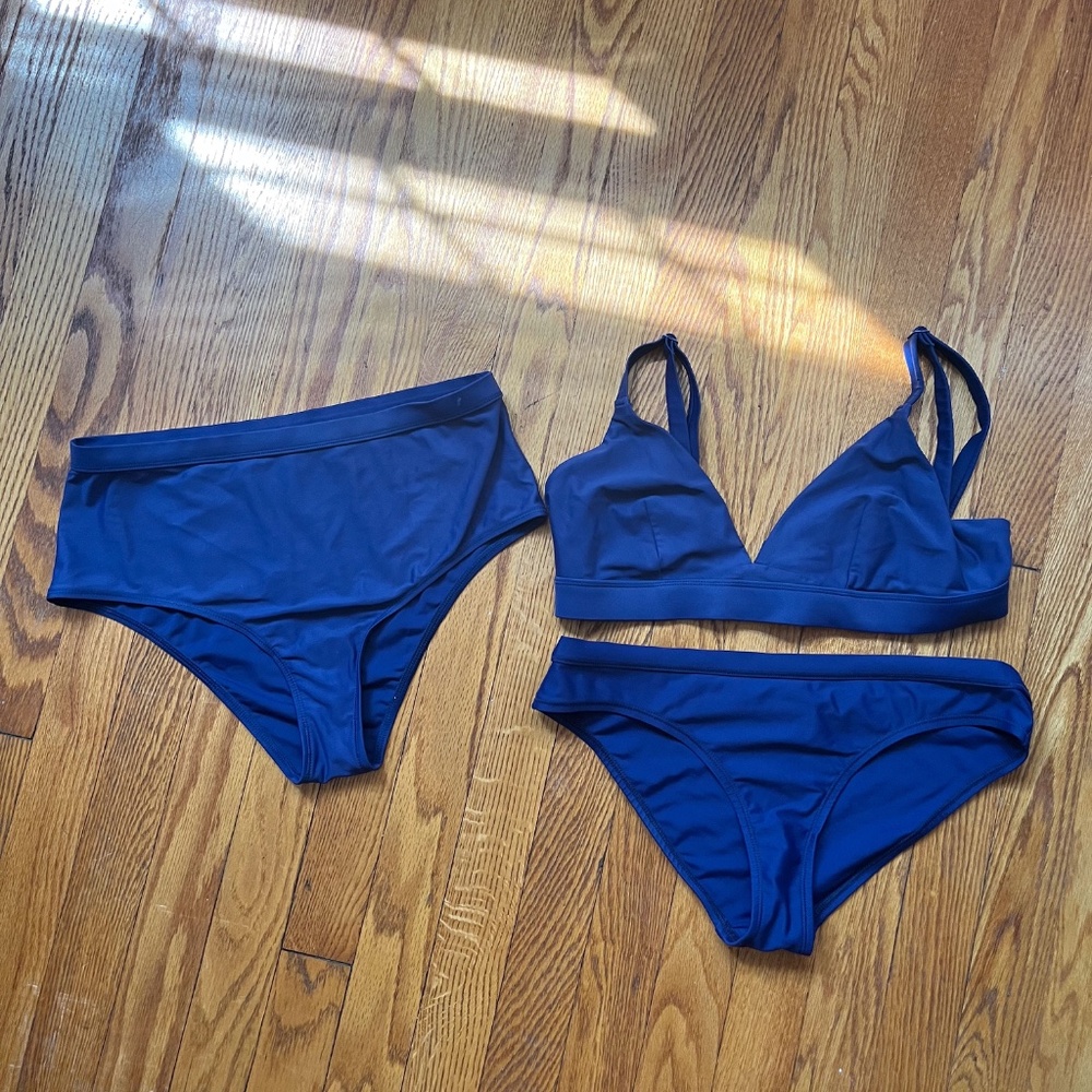 Organic Basics Bikini Set Navy | One Top, Two Bottom Options